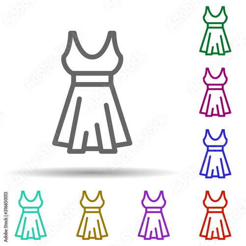 Dress, italy in multi color style icon. Simple thin line, outline vector of italy icons for ui and ux, website or mobile application