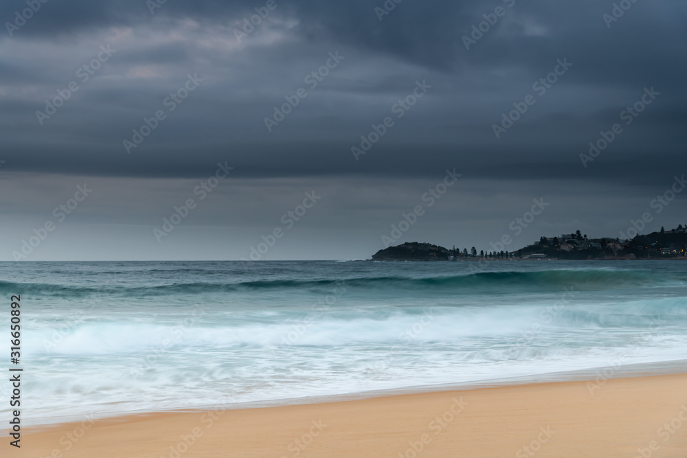 Rain Clouds and Early Morning Seascape