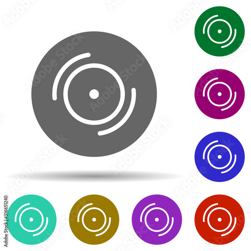 Music festival, album, recorded, track in multi color style icon. Simple glyph, flat vector of music festival icons for ui and ux, website or mobile application
