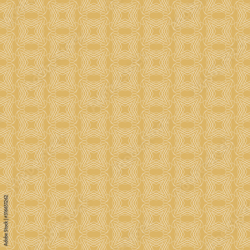 Abstract geometric background. Seamless pattern. Colors: gold and white. Vector illustration