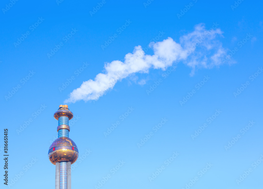 industrial smoke of modern garbage processing factory industrial smoke of modern garbage processing factory