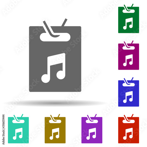 Music festival, vip pass, id in multi color style icon. Simple glyph, flat vector of music festival icons for ui and ux, website or mobile application