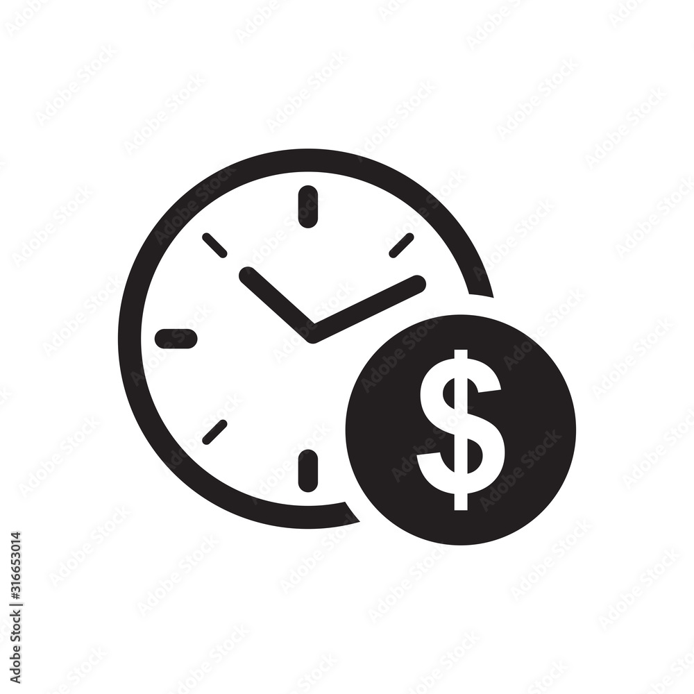 money time icon, dollar time icon money time icon, dollar time icon