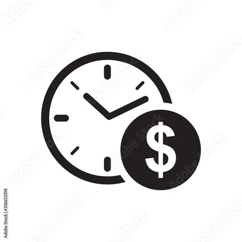 money time icon, dollar time icon