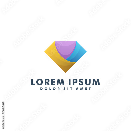 Diamond logo design template vector, Jewelry symbol logotype