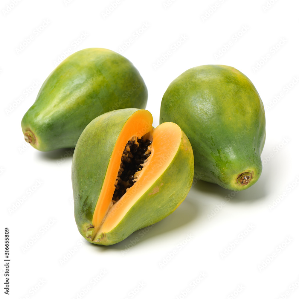 Papaya fruit isolated on a white background Papaya fruit isolated on a white background