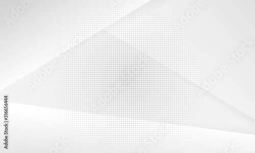 Abstract white and gray gradient background. Texture with halftone dots design background. Modern vector design template.