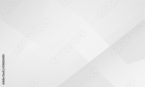Abstract white and gray gradient background. Texture with halftone dots design background. Modern vector design template.