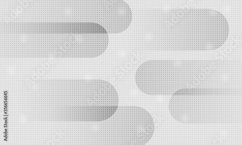 White and gray abstract geometric background. Texture with halftone elements. Modern vector design template.