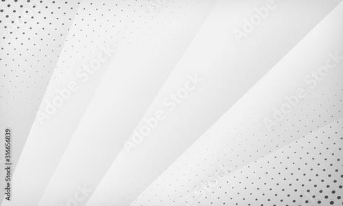 Abstract white and gray gradient background. Texture with halftone dots design background. Modern vector design template.