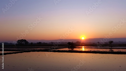 Natural view, Sunrise in the morning at Chaing Rai Thailand.