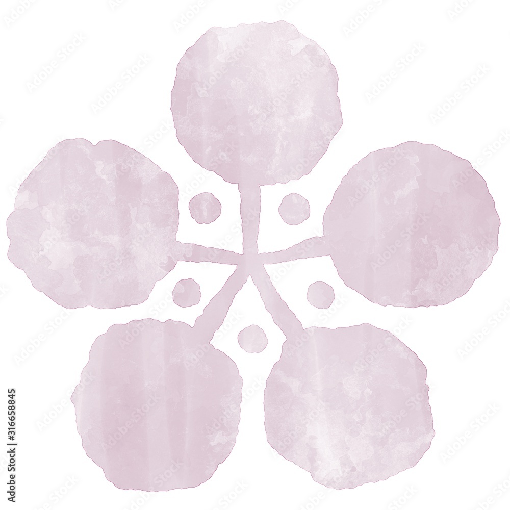 梅 白梅 紫色 手描き風 水彩風イラスト素材 Stock Illustration Adobe Stock