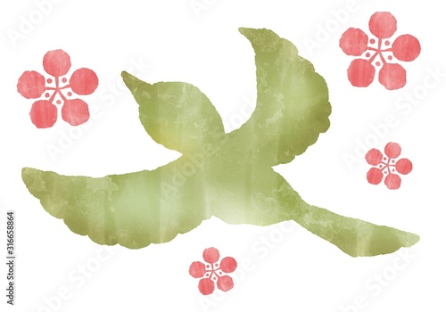 梅の花と春の鳥 水彩風イラスト素材 Stock Illustration Adobe Stock 梅の花と春の鳥 水彩風イラスト素材 Stock Illustration Adobe Stock