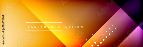 Abstract background - squares and lines composition created with lights and shadows. Technology or business digital template