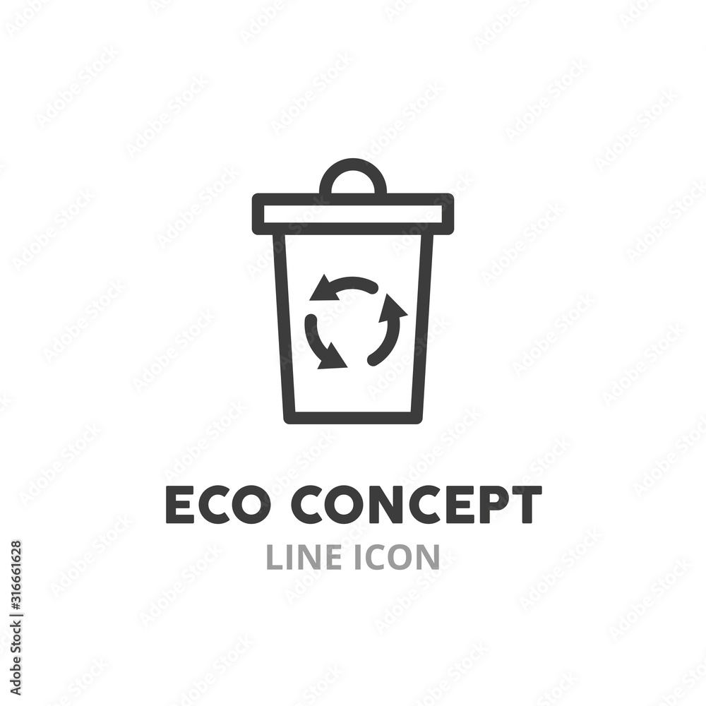 Eco concept simple line icon. Concept of eco products. Vector illustration symbol elements for web design.. Eco concept simple line icon. Concept of eco products. Vector illustration symbol elements for web design..