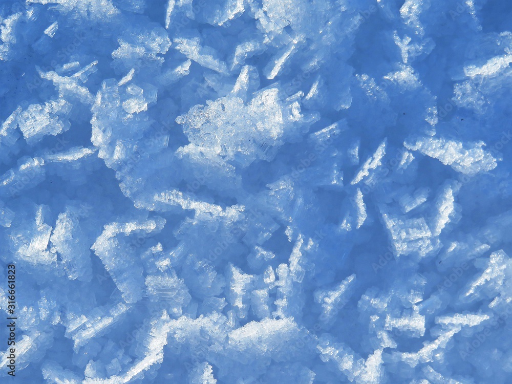 Fototapeta premium snow layer in close up