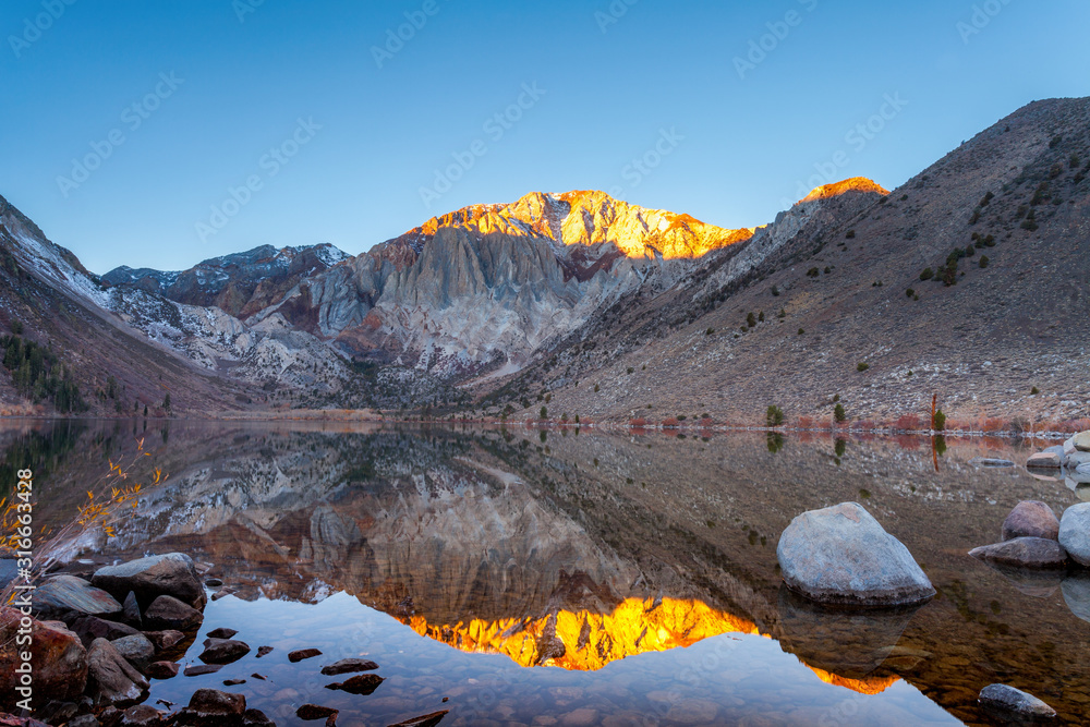 June Lake in the Sierra Nevada Mountains at autumn
