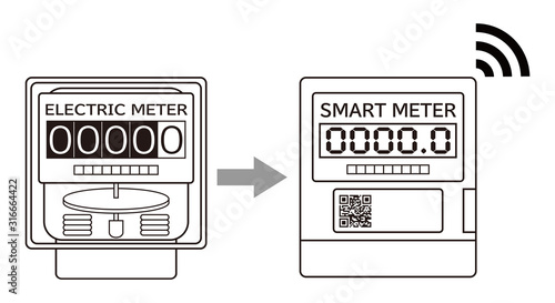 電気メーター スマートメーター 導入 アイコン イラスト ベクター