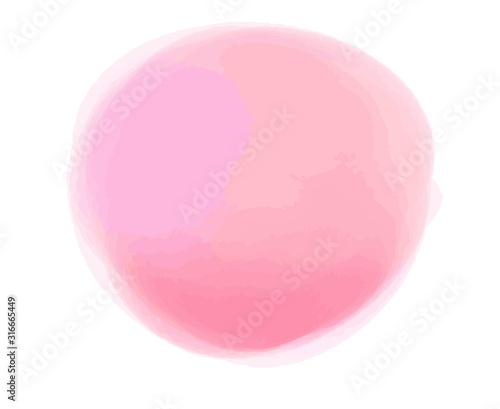 Digital watercolor spot on white. Colored aquarelle blotch on isolated background. Doodle for inscriptions. Watercolour splotch. Light blur stain