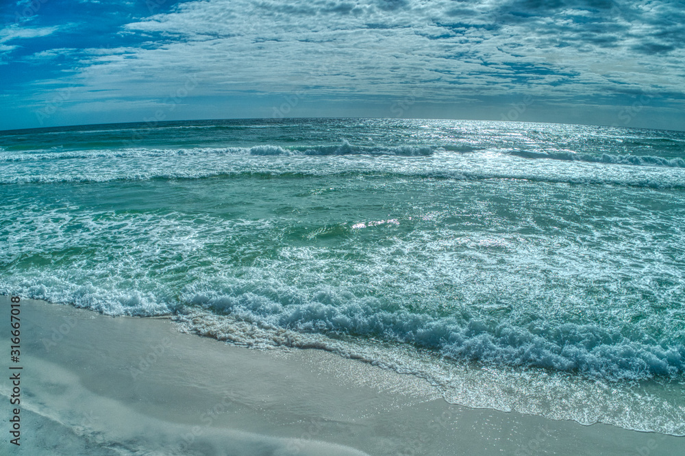 Candid View of the Santa Rosa Beach, Florida Surf on a Windy Day