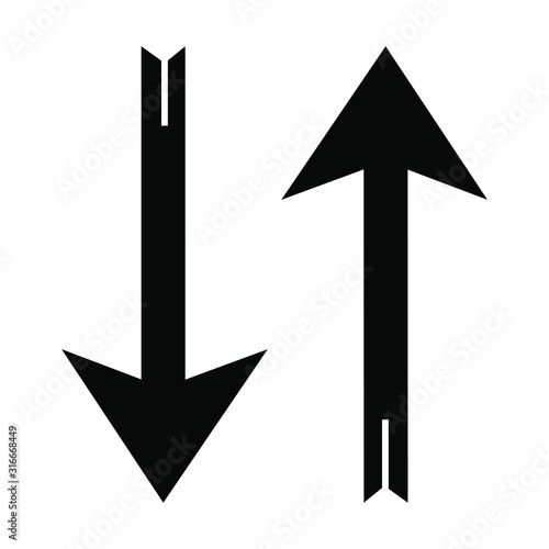 Arrow up and down flat icon vector illustration.