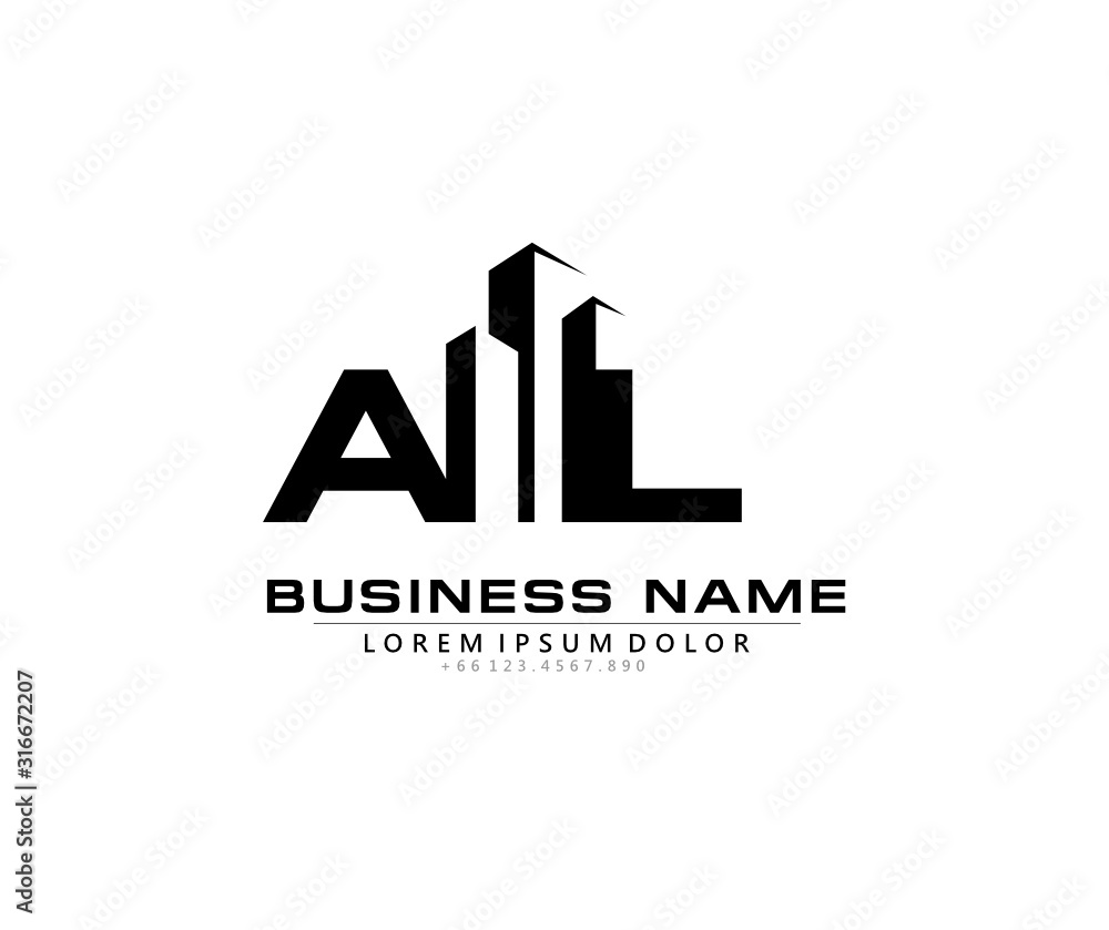 A L AL Initial building logo concept