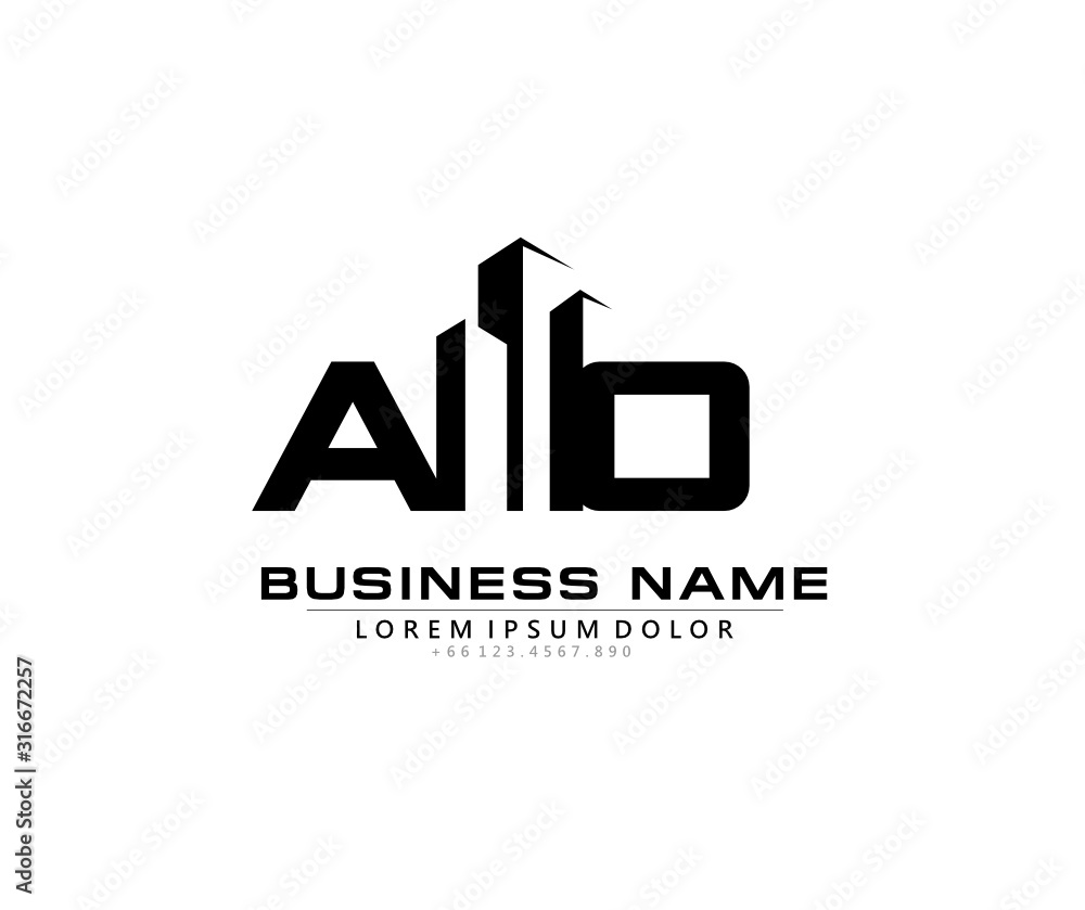 A O AO Initial building logo concept