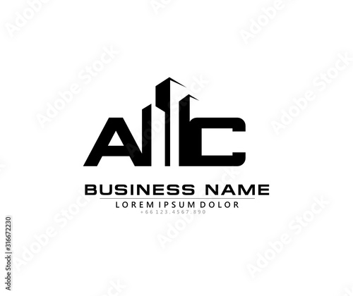 A C AC Initial building logo concept