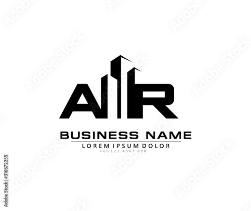 A R AR Initial building logo concept