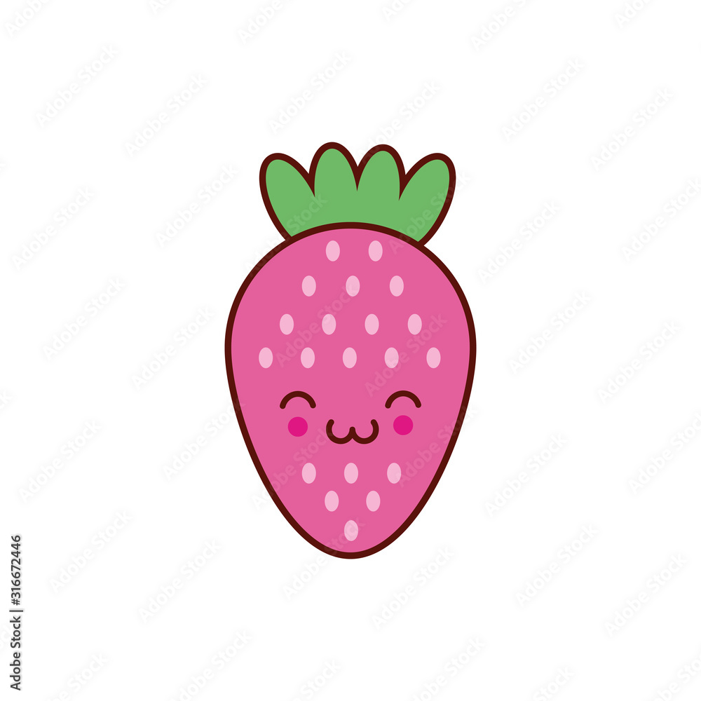cute strawberry fruit kawaii character cute strawberry fruit kawaii character