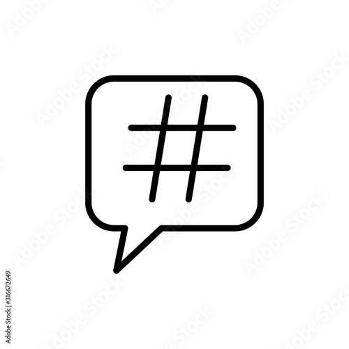 Simple hashtag line icon.