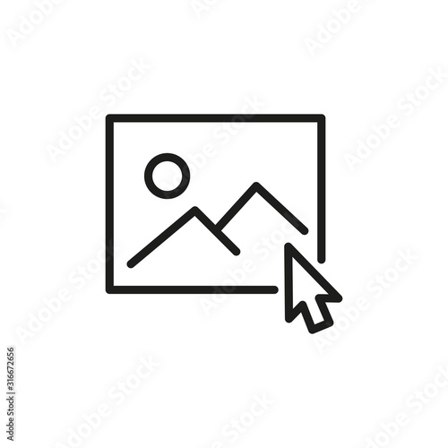 Simple image line icon.