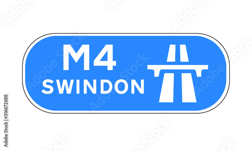 M4 Swindon Motorway Sign vector