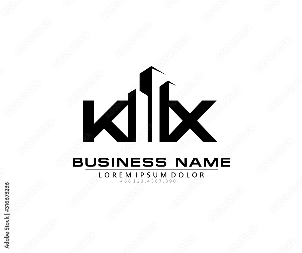 K X KX Initial building logo concept K X KX Initial building logo concept