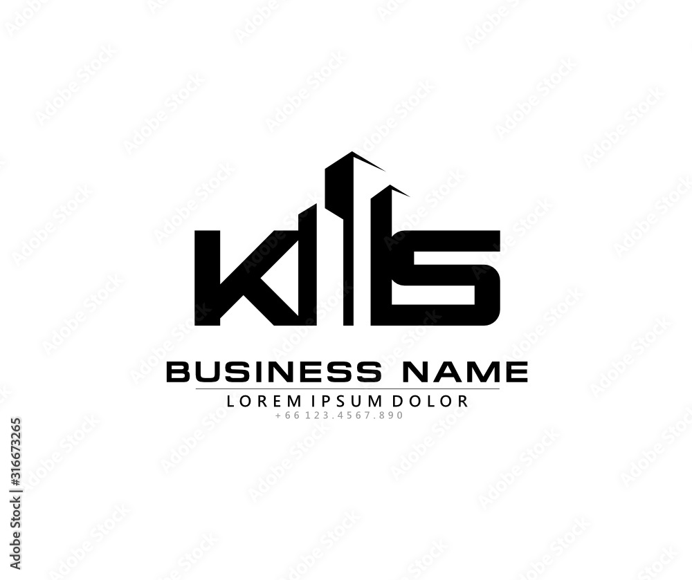 K S KS Initial building logo concept
