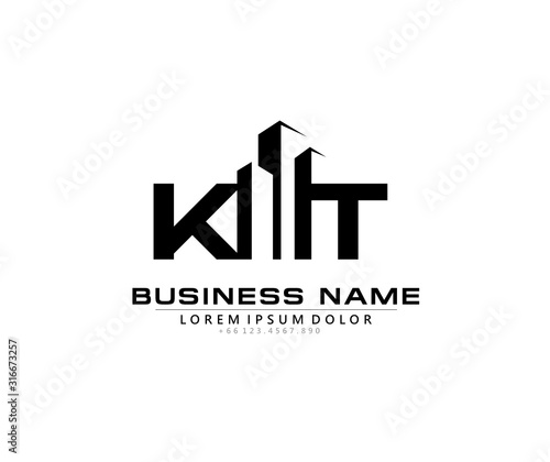 K T KT Initial building logo concept