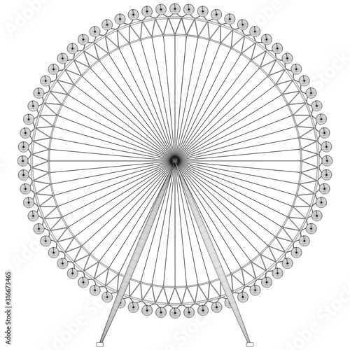 Carousel Vector. Vector Illustration Of Carousel Isolated On White Background.