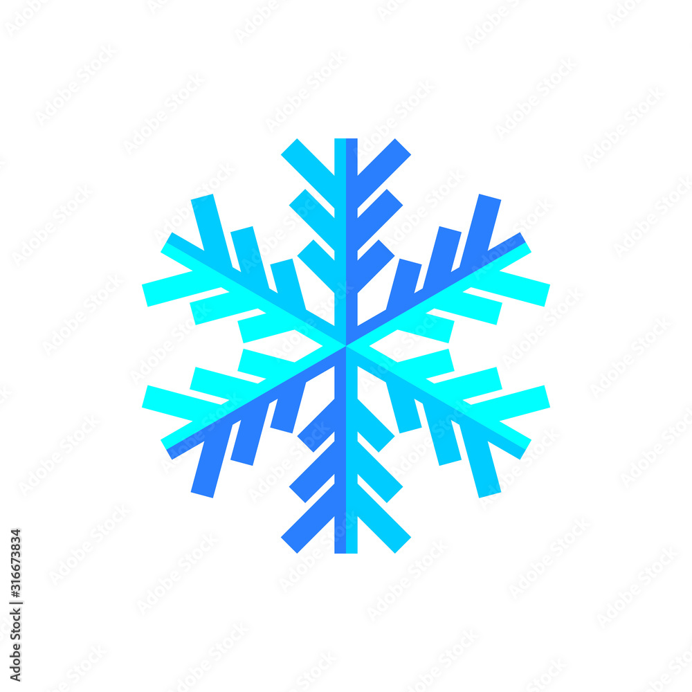 Blue snowflake symbol vector on white background. Blue snowflake symbol vector on white background.