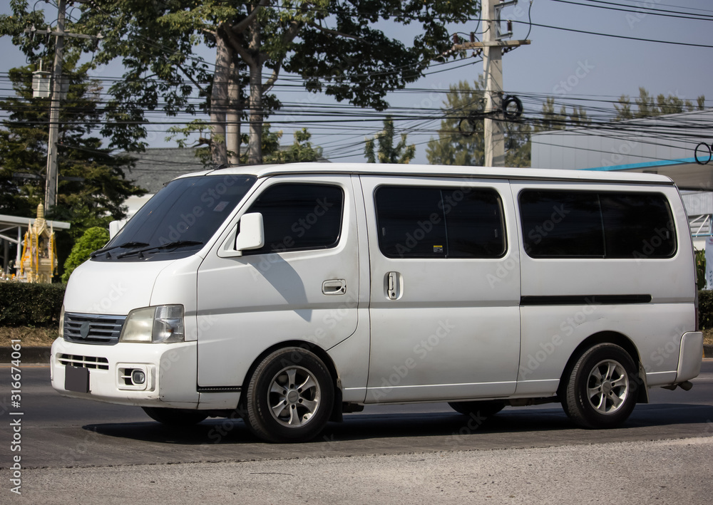 Old Van on highway road