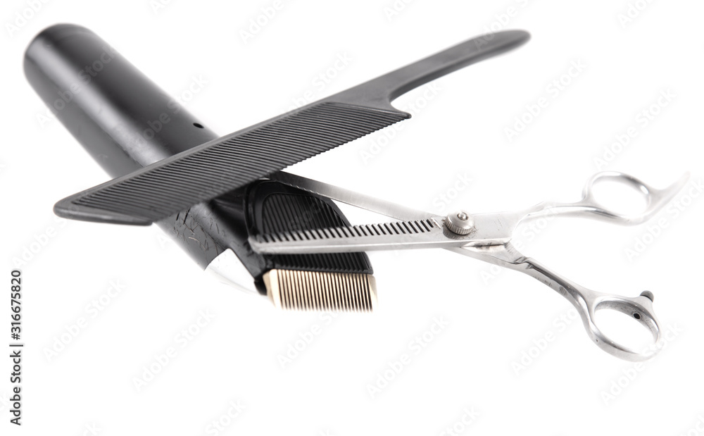 Hair clipper and comb and scissors Hair clipper and comb and scissors