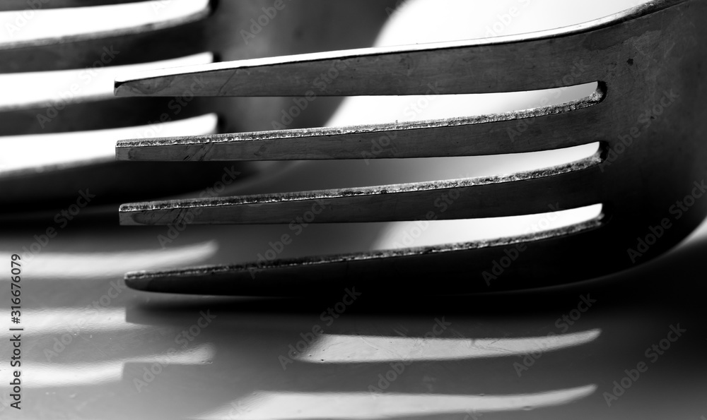 Photo of a fork with shadow