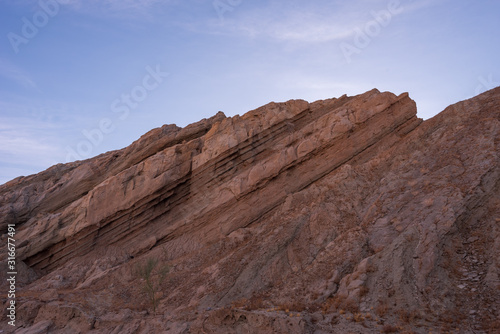 Landscape of barren stone or rock hillside at Mecca Wilderness in California