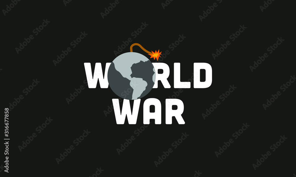 World war typography with Earth Bomb Design