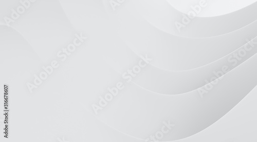 Abstract of white smooth shape for architectural idea, Curve line ,White background with free form, 3D rendering