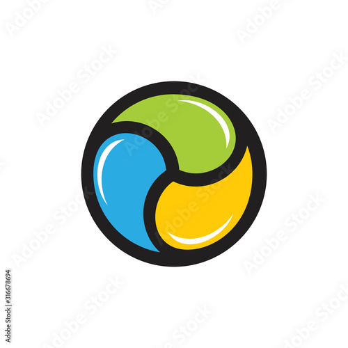 circle rotation water flow symbol logo vector