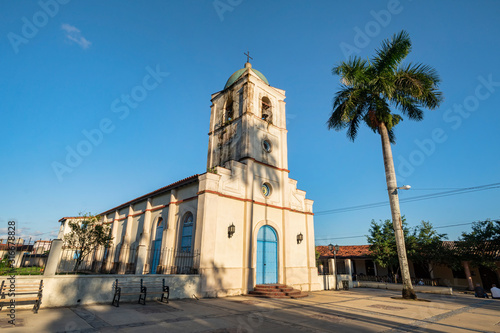 Old chapel on the main square of village of Vinales. Cuba. photo