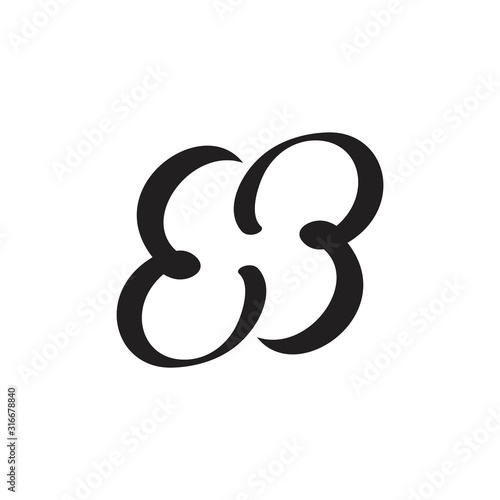letter b curves abstract logo vector