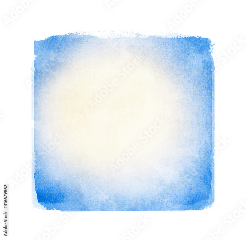 Watercolor sqaure on white background