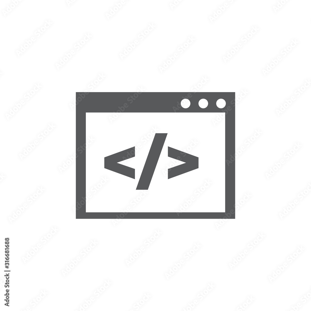 Programming icon on white background Programming icon on white background