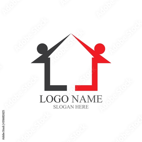 ADOPTION AND COMMUNITY LOGO VECTOR TEMPLATE ILLUSTRATION